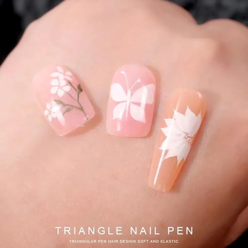Nail Art Brushes, Watercolor Paint Brush for Oil Painting, Petals Leaves Lace Designs, Acrylic & Gel Nail Polish Brush, French Tips Brushes for Nails for Manicure Salon & DIY Home Manicure - color: Omnipote Nail Brush