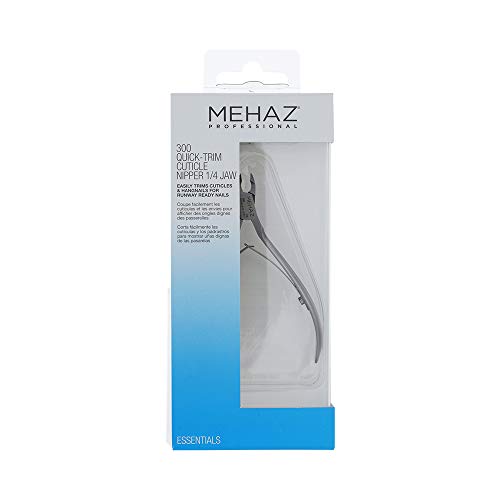 Mehaz Quick Trim Cuticle Nipper, 1/4" Jaw, Stainless Steel with Double Spring Lap Joint - size: 1/4 Jaw 4" Handle