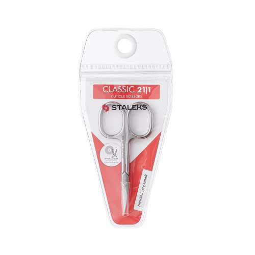 STALEKS Classic 21 Cuticle Scissors, 23 mm Curved Blades, Short Handles