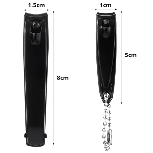 12 Pieces Nail Clippers Stainless Steel Set, Black - color: Black