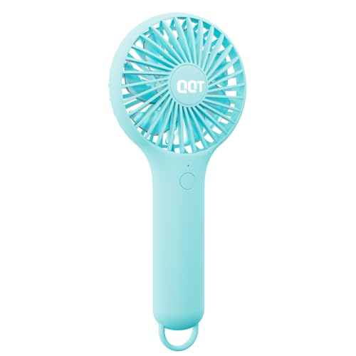 QQT Mini Handheld Fan, 3-Speed Rechargeable Personal Fan - color: Blue