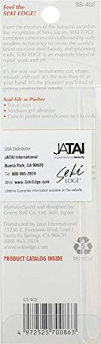 Seki EDGE Nail File with Pusher, SS-402, 1 Count