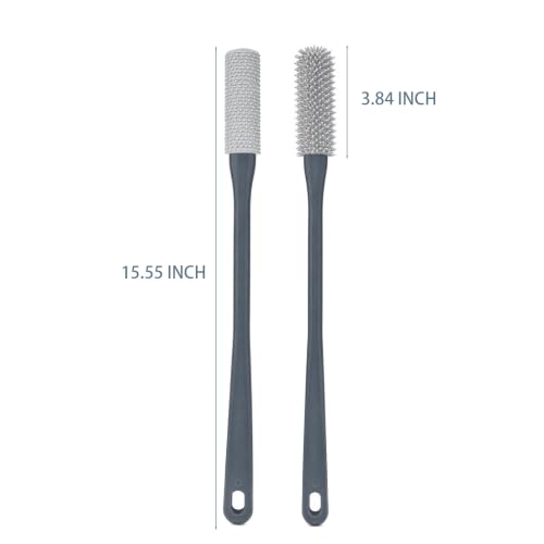 Toe Cleaning Brush Set for Shower, 15.7-Inch Long Handle, 2 Pack