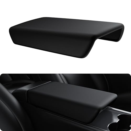 BASENOR Center Console Armrest Cover for 2017-2024 Tesla Model Y Model 3 - size: Model Y / 3 Black