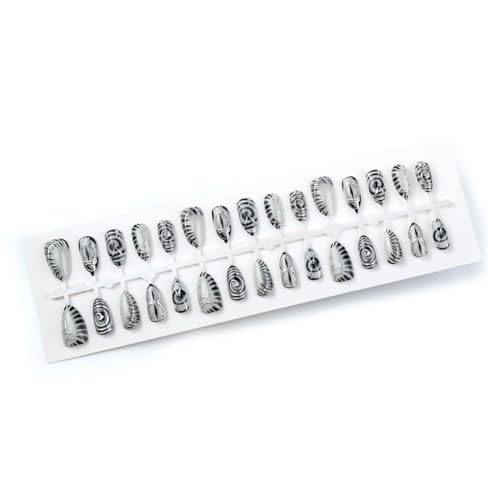 Halloween Press On Nails Medium Almond With Eye Goth Fake Nails - color: Halloween nails-13