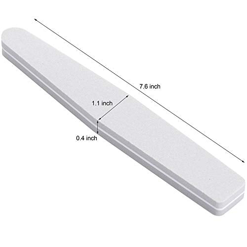 20Pcs Nail Buffer Block Sponge Washable Double Sided 100/180 Sanding Buffing Files (Gray) - color: Gray