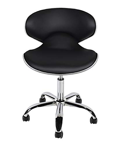 J & A Euro Pedicure Stool Salon Spa Chair Adjustable 13 to 16 Inch, Black - color: Black