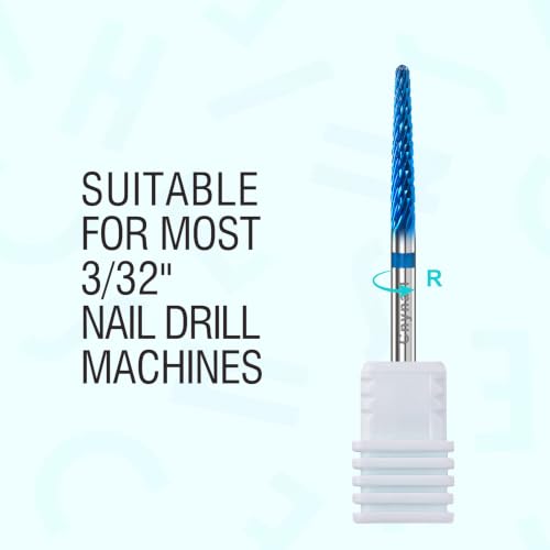 3/32" 2PCS Small Umbrella L Carbide Cuticle Cleaner Bit for Nail Cleaning - color: 014 Blue, size: M