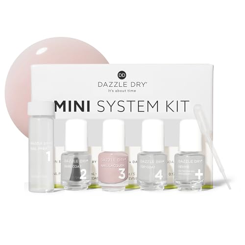 Dazzle Dry Mini Kit – Strawberry Macaron – 4 Step System (5 Piece Kit) - color: Strawberry Macaron | 5 Piece Set