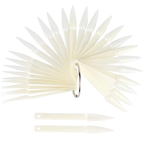 160 Pieces Nail Swatch Sticks Natural Stiletto Display Tips Color Swatches Pointed Tip Nail Sample Sticks