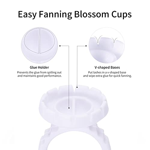 100pcs Smart Glue Holder for Eyelash Extensions, White - color: White