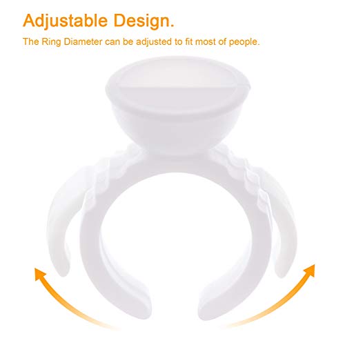 [300PCS] Lash Extension Glue Rings, 2 Slots Lash Glue Holder Cups