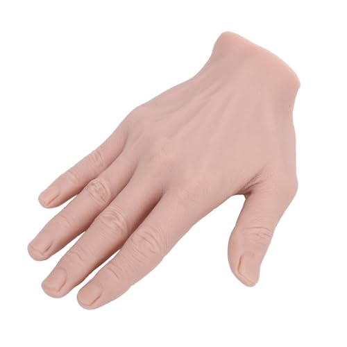 Silicone Male Hand Model, Reusable Silicone Artificial Hand Model for Festival Props Painting Practice, Silicone Tattoo Practice Hand for Experienced Tattoo Artists and Beginners - size: Right Hand
