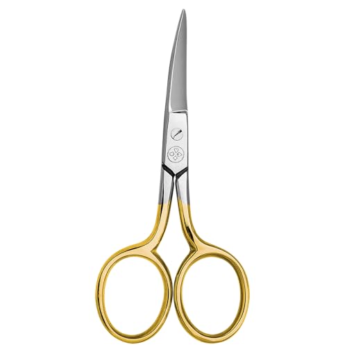 Mundial curved nail scissors, 3.5-inch, gold finish handles, made of stainless steel