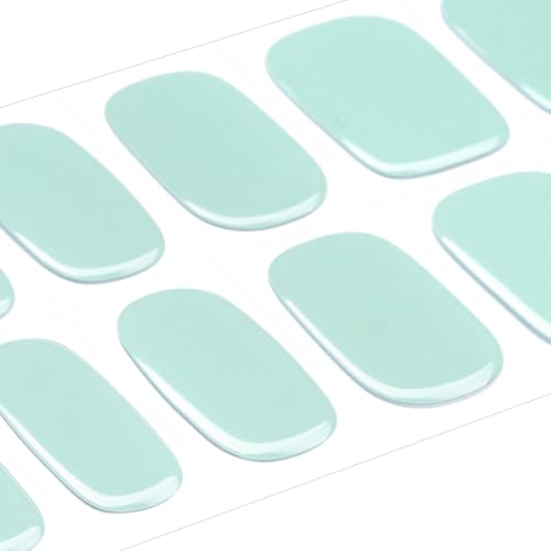 DANNI & TONI Semi Cured Gel Nail Strips Mint Green Light Green Gel Nail Wraps 28 Stickers | Fresh Mint - color: Fresh Mint