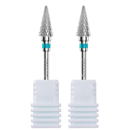 3/32" Clean Umbrella Carbide Cuticle Cleaner Bit for Nail Prep, 2-Pack - color: 031 Silver, size: M