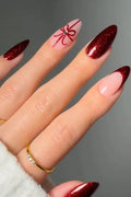 AzureBeauty Short Almond Press On Nails, Ruby Velvet, 32 Pcs 16 Sizes - color: B3-Ruby Velvet