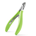 FVION Cuticle Clippers – Small Cuticle Trimmer, Rubber Coated Handle Manicure Tools – Full Jaw Cuticle Cutter for Nails (9mm) - color: Green