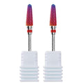 3/32" 2PCS Clean Cone Carbide Cuticle Cleaner Bit for Nail Prep & Cleaning - color: 008 Purple, size: F