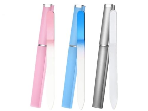Aoshang 3 Pack Glass Nail File, Crystal Double Sided Finger Nail Files