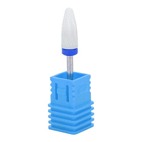 Ceramic Nail Drill Bit Corn-Head-Shape Professional Grinding Head for Nail Polishing(Blue) - color: Blue