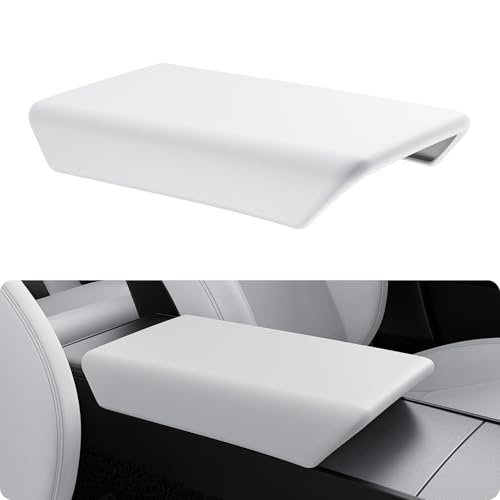 BASENOR Armrest Cover for Tesla Model Y Juniper/Model YL/Model 3 Highland - size: Model Y Juniper / 3 Highland White