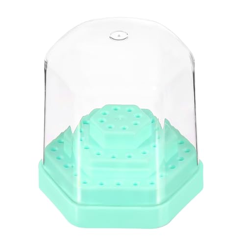 uxcell Nail Drill Bits Holder 48 Holes Large Space Drills Cleaning Green - color: Green