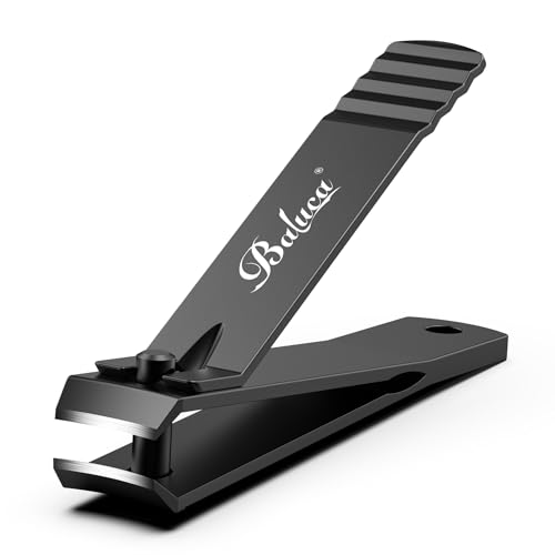 BALUCA Curved Toenail Clipper for Thick Nails, Heavy Duty Stainless Steel Toe Nail Clippers for Seniors, Men & Women, Stainless Steel Nail Cutter for Accurate Trimming and Grooming (All Black) - color: All Black