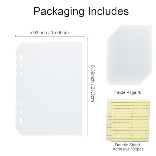 6 Sheets Medium Press on Nails Organizer Book Insert Pages - color: A5-6 Pages