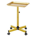 Salon Tray on Wheels,Gold Salon Rolling Tray,Tattoo Tray - color: Gold