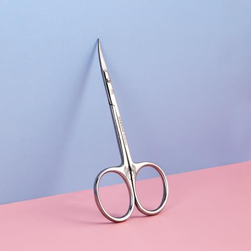 Hebron Cuticle Scissors Extra Fine Curved – Professional Manicure Scissors for Women – Stainless Steel Nail Scissors Curved – Tijeras para Cutícula Professional – Beauty Cuticle Care Tool