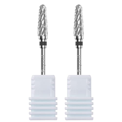 3/32" 2PCS Clean Cone Carbide Cuticle Cleaner Bit for Nail Prep & Cleaning - color: 008 Silver, size: XC