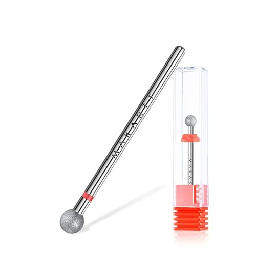 Makartt Nail Drill Bit - Ball Shape Cuticle Safety Carbide 3/32''(Fine - F) - size: Silver-F