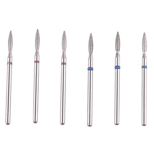 Flame Shape Diamond Cuticle Nail Drill Bit Set for Nail Prep - size: Slim Flame