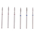 Flame Shape Diamond Cuticle Nail Drill Bit Set for Nail Prep - size: Slim Flame