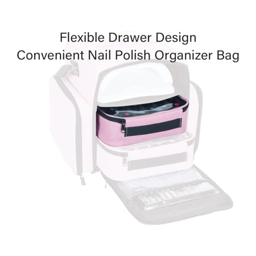 Small Clear Nail Polish Organizer Holds 30 bottles(15ml-0.5fl.oz) Nail Polish Case Multifunctional Nail Polish Bag organizer, Cosmetic Travel Makeup Cases for Women Pink (Pack of 3) - color: Pink, size: 3Pcs-90 bottles
