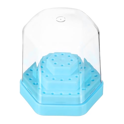 uxcell Nail Drill Bits Holder 48 Holes Large Space Drills Cleaning Bit Blue - color: Blue