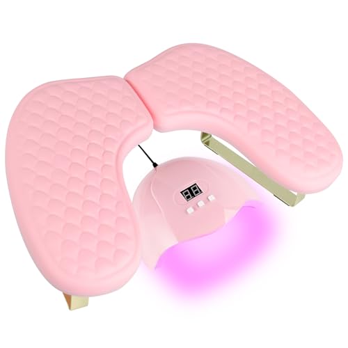 Arm Rest for Nails Tech, BORNBYME Update PU Leather Fish Pattern U-shaped Hand Nail Stand Rest for Manicure, Pink - color: Pink