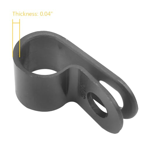 Cable Clamp R-Type Cable Clip Wire Clamp 5/16" Nylon Screw Mounting Cord Fastener Clips with Screws for Wire Management - Black - 50 Pcs - size: 5/16" Black