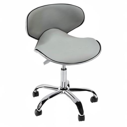 J & A Euro Pedicure Stool Salon Spa Chair Adjustable 13 to 16 Inch, Grey - color: Grey