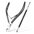 Makartt 7mm Black Sharp Cuticle Nipper and Pusher Set, Stainless Steel - color: Black