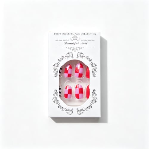 Fun Y2K Press on Nails Short Oval Cute Fake Nails 24Pcs - color: Color-6