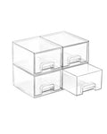 Vtopmart 4 Pack Small Clear Stackable Storage Drawers, Fits Narrow Spaces - style: 4pack-Clear