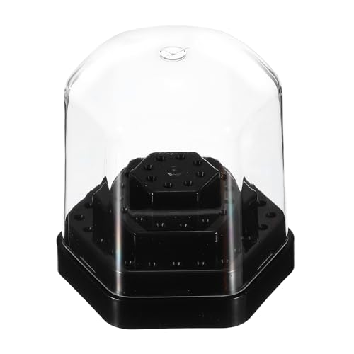 uxcell Nail Drill Bits Holder 48 Holes Large Space Drills Cleaning Black - color: Black
