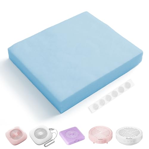 MelodySusie 200 Sheets Nail Dust Collector Filter Paper, Disposable Dust Vacuum Filter with 6pcs Sticky Back Hook for Most Nail Dust Fan Extractor Machine, Nail Tech Supplies for Salon & Home - color: Blue