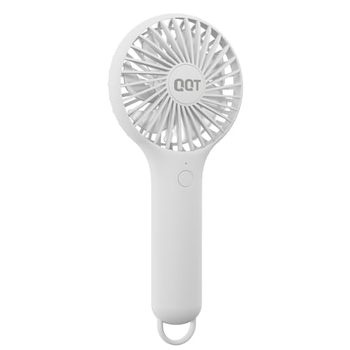 QQT Mini Handheld Fan, 3-Speed Rechargeable Personal Fan - color: White