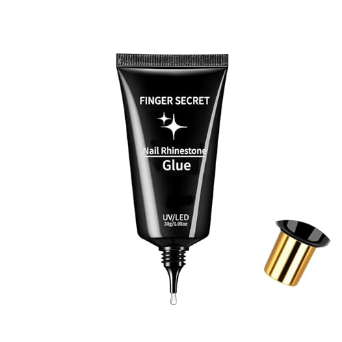 Rhinestone Glue for Nails - Strong Nail Rhinestone Glue Gel for 3D Art, Charms & Decorations | Pro Adhesive for Long-Lasting Bling - color: A-30g Rhinestone Glue