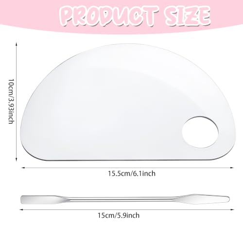 2 PCS Foundation Plate with Makeup Spatula Acrylic Makeup Mixing Palette Tray for R Beauty Salon Color Cream Liquid Foundation Mixing Palette Eye Shadow Lipsticks Nail Art(Rectangular)
