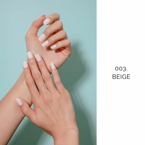 NAILOG Semi Cured Gel Nail Strips 20Pcs Nude Gel Nail Stickers - Beige - color: Beige