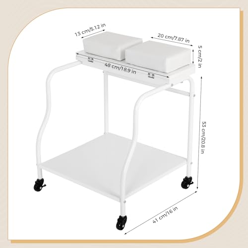 Pedicure Foot Rest, Salon Nail Rolling Cart for Home and Beauty Salon Use